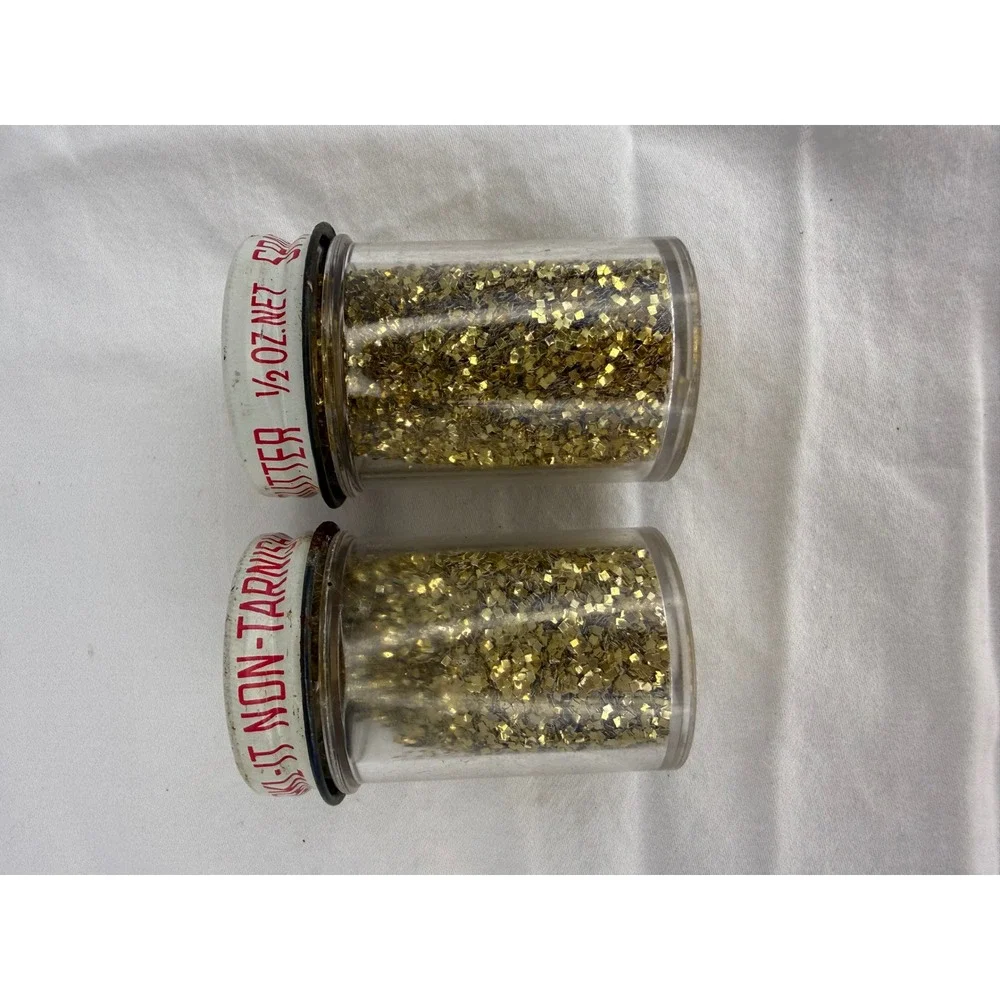Vintage SPARKL-IT Gold Glitter Two (2) 0.5 oz. Jars‎